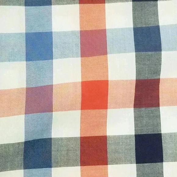 J Crew Medium Lightweight Button Down Red White Blue Long Sleeve Cotton Shirt - Picture 4 of 7